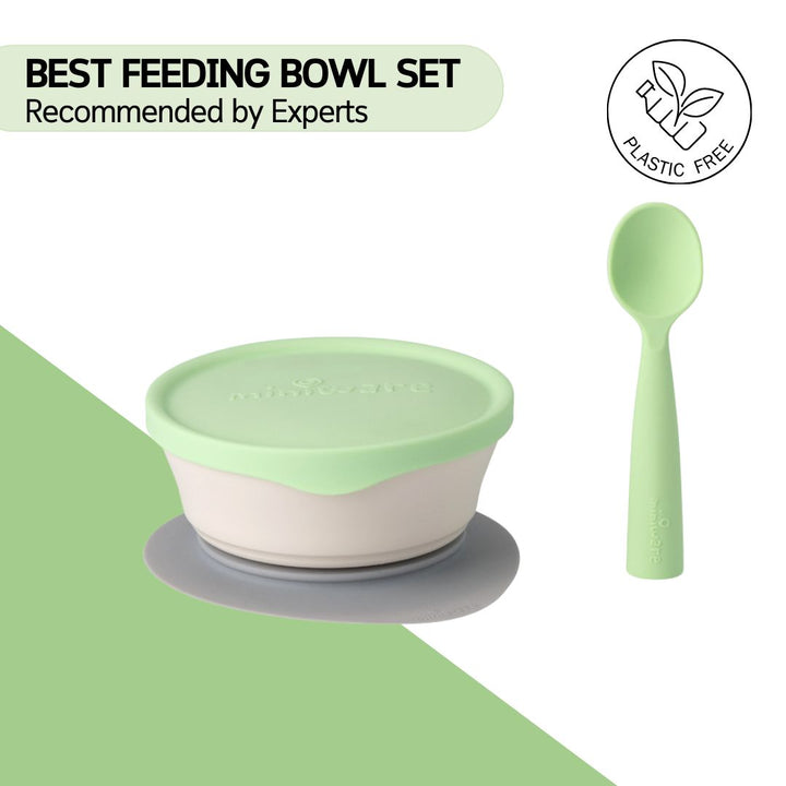 Miniware First Bite Suction Bowl With Spoon Feeding Set