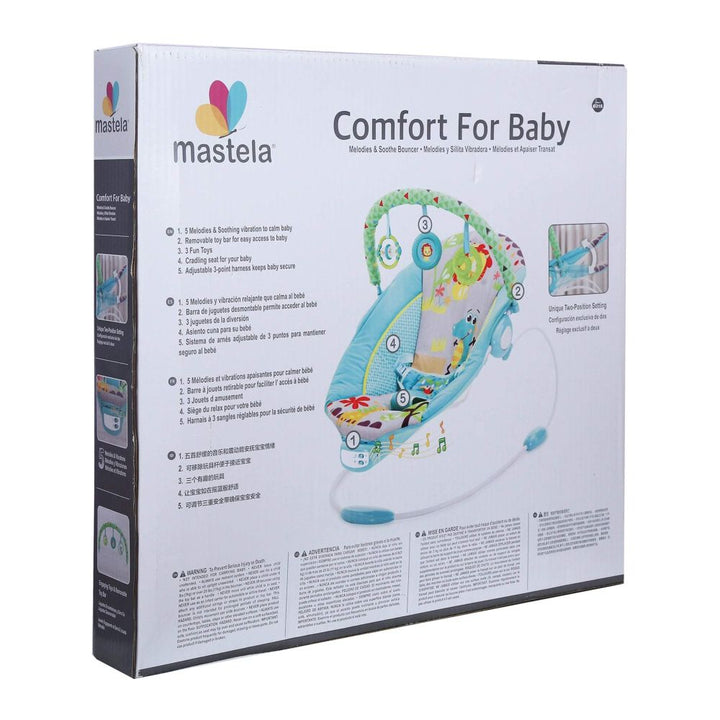 Mastela Music Vibrations Bouncer - Aqua (3months to 12months)