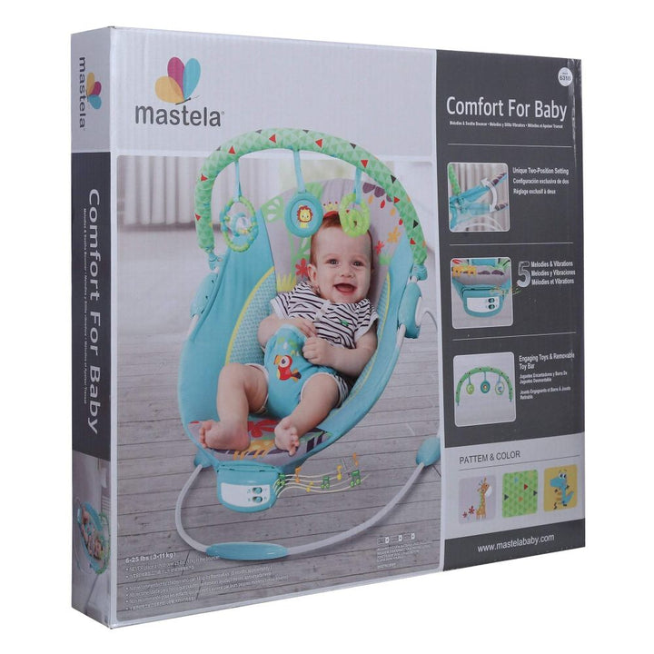 Mastela Music Vibrations Bouncer - Aqua (3months to 12months)