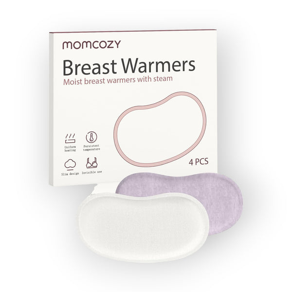 Momcozy Maternity Accessory Instant Heat Breast Warmers White & Lilac, Birth to 12M