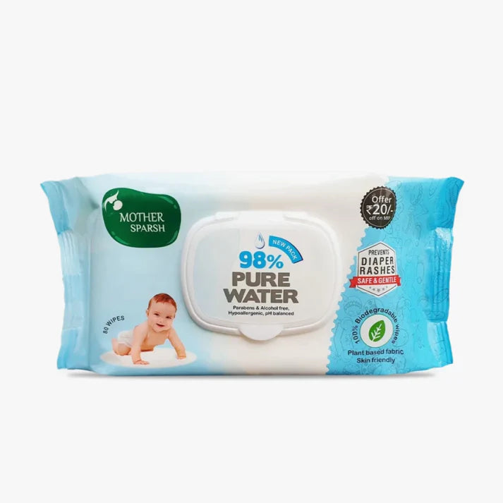 MotherSparsh 98% Water-Based Baby Wipes For All Skin BUY 1 GET 1