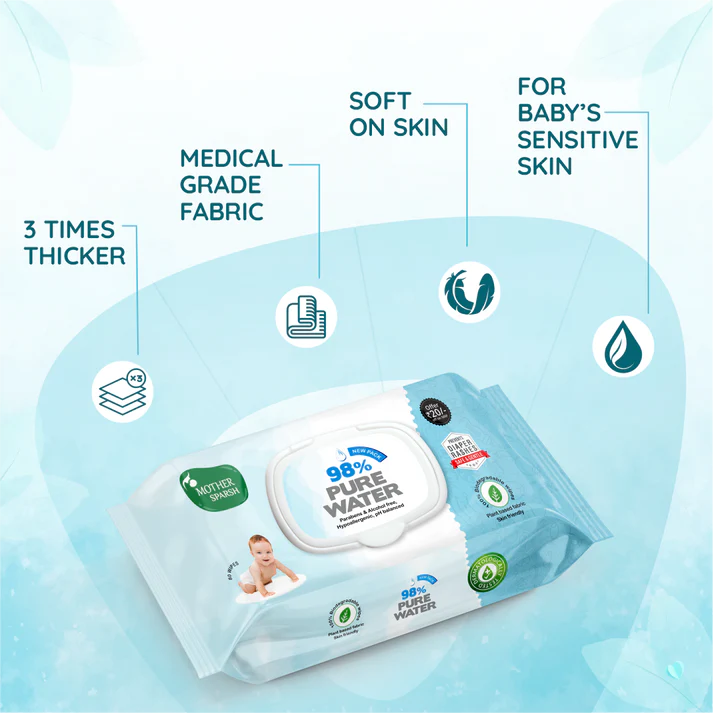 MotherSparsh 98% Water-Based Baby Wipes For All Skin BUY 1 GET 1