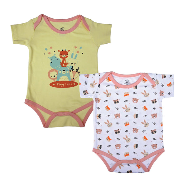 TinyLane Jolly Ride + Honey Bunny Baby Onesies | Pack of 2