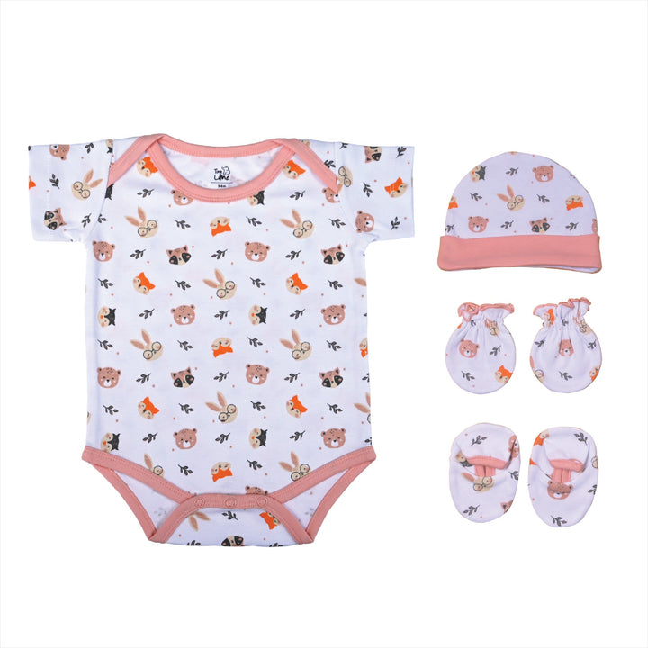 Honey Bunny Infant Onesie, Cap, Bootie, and Mitten Set