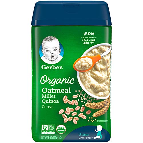 Gerber Organic Oatmeal Millet Quinoa Cereal (227 g)