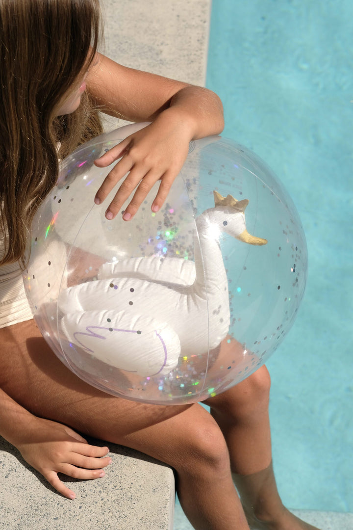 SUNNYLiFE 3D Inflatable Beach Ball Princess Swan Multi