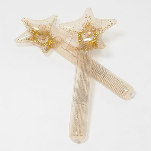 SUNNYLiFE Kids Inflatable Star Wand Princess Swan Gold Set of 2