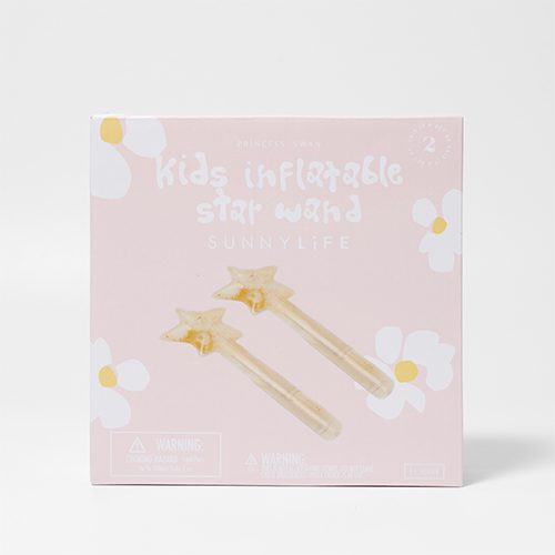 SUNNYLiFE Kids Inflatable Star Wand Princess Swan Gold Set of 2