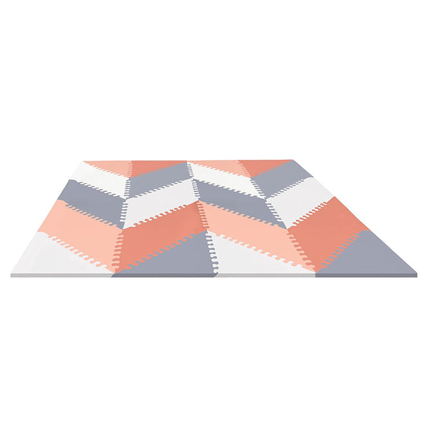 Skip Hop Playspot Geo Foam Floor Tiles, Grey & Peach