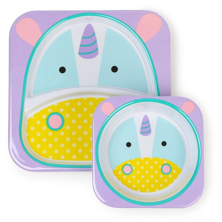 Skip Hop Zoo Melamine Plate And Bowl Set - Unicorn