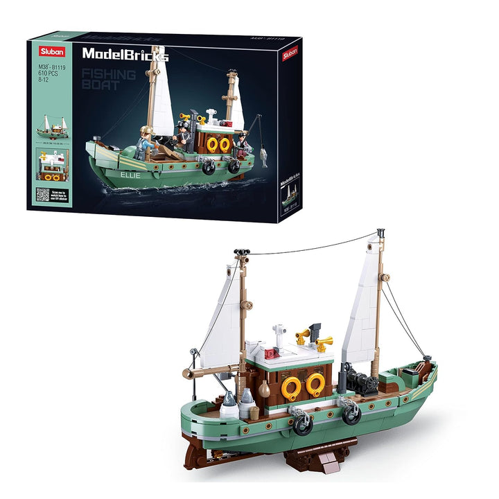 Sluban Model Bricks Fishing Boat  for Age 10+