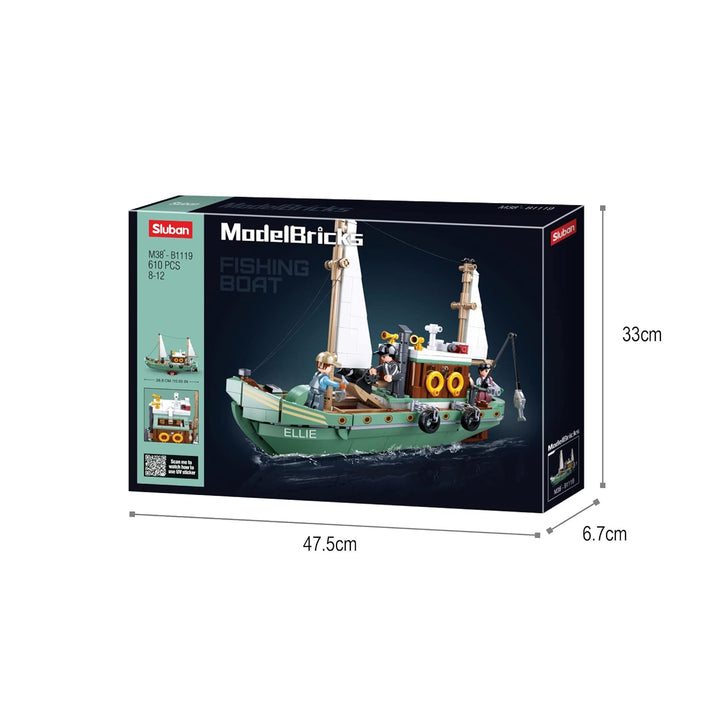 Sluban Model Bricks Fishing Boat  for Age 10+