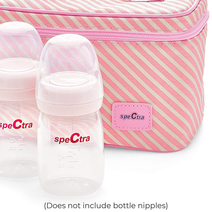 Spectra Cooler Bag Storage Kit (Ice Pack and 2 Wide Neck Bottles) for Breast Milk - Pink