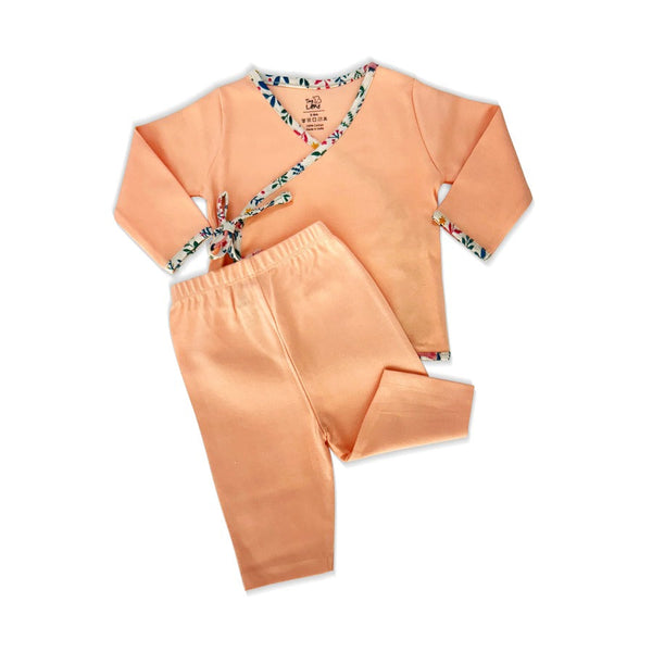 TinyLane Newborn Baby Clothing Set | Baby Peaches Jhabla & Legging