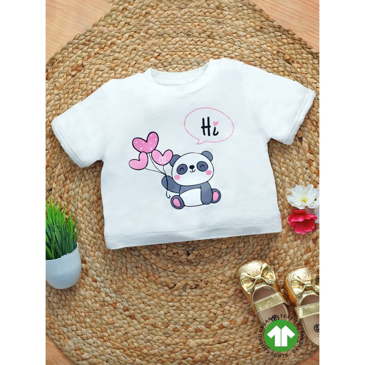 Kidbea Bamboo Soft Fabric T-shirt, Baby Boy/Girl White Panda