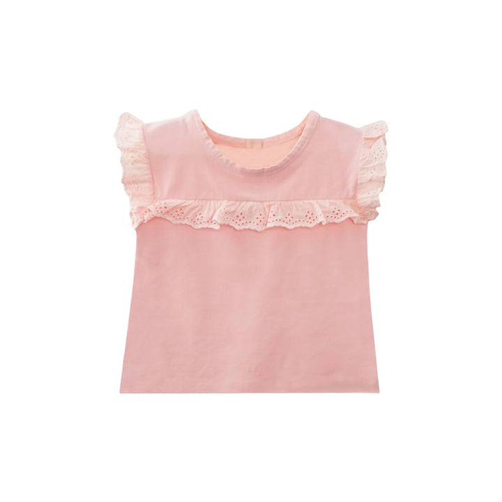 Kidbea Organic Cotton Fabric Top For Baby Girl, Pink Shifli