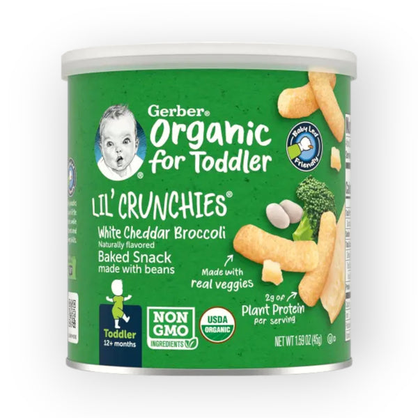 Gerber Organic Lil' Crunchies White Cheddar Broccoli 45g