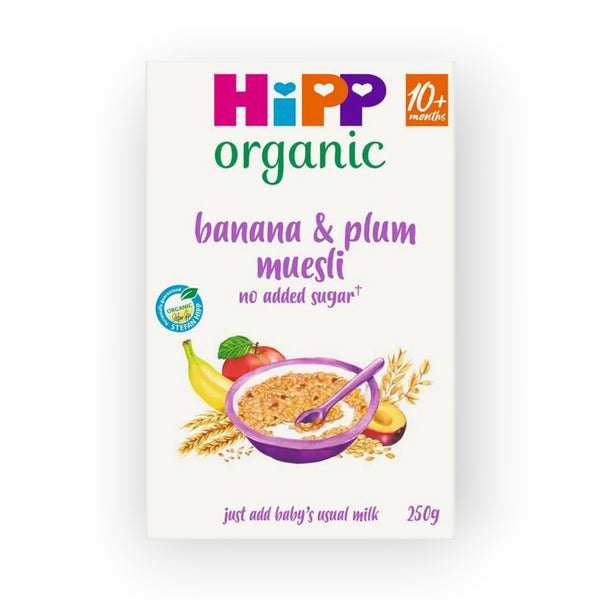 HiPP Organic Banana and Plum Muesli Baby Cereal 10 Months+, 250gm