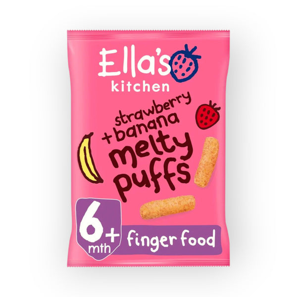 Ella's Kitchen Strawberry + Banana Melty Puffs, 6m+, 20g