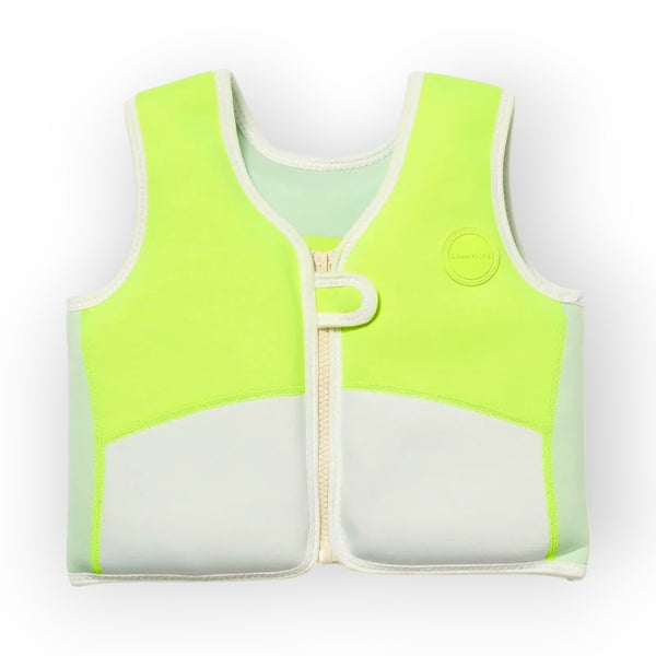 SUNNYLiFE neon color Swim Vest 3-6 Shark Tribe Blue Neon Citrus