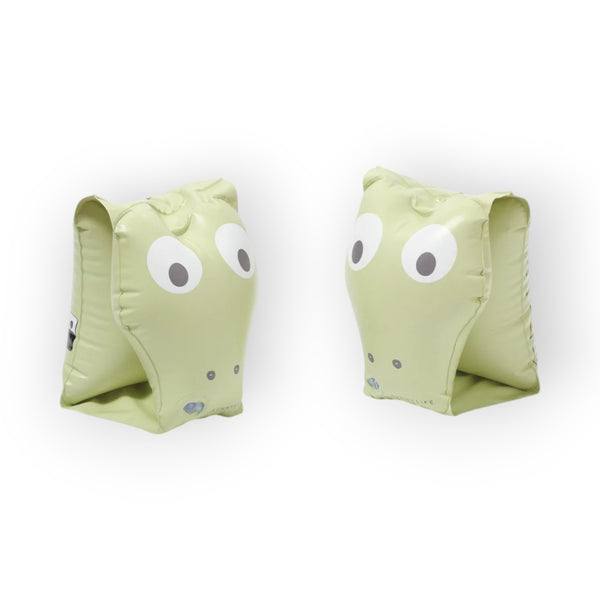 SUNNYLiFE Kids Inflatable Arm Bands Cookie the Croc Light Khaki