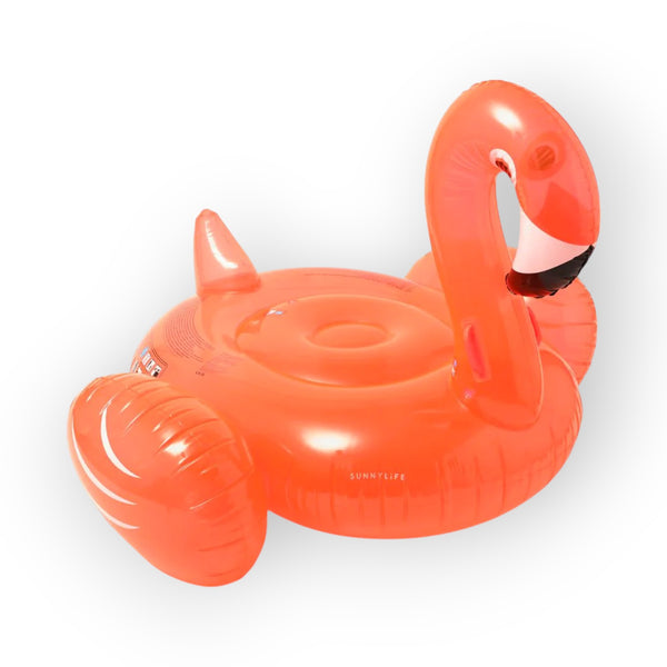 SUNNYLiFE Neon Color Inflatable Flamingo Luxe Ride-On Float Rosie Watermelon