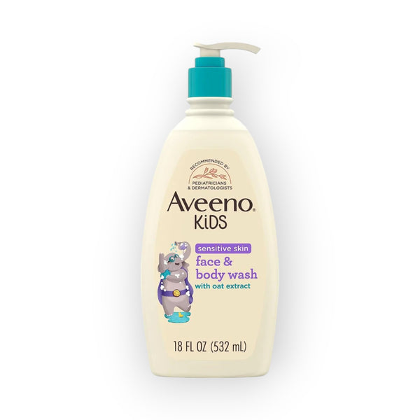 Aveeno Kids Sensitive Skin Face & Body Wash with Oat Extract, 532 ml