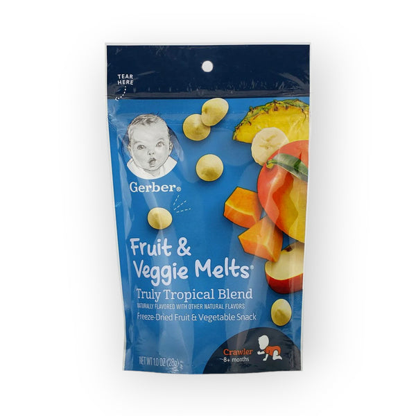 Gerber Fruit & Veggie Melts, Truly Tropical Blend, 8+ Months - 28g