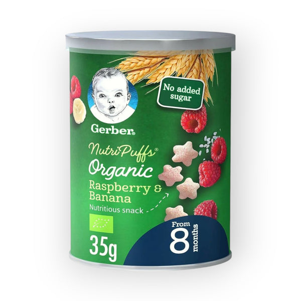 Gerber Nutri Puffs Raspberry & Banana, 35g- 8+months