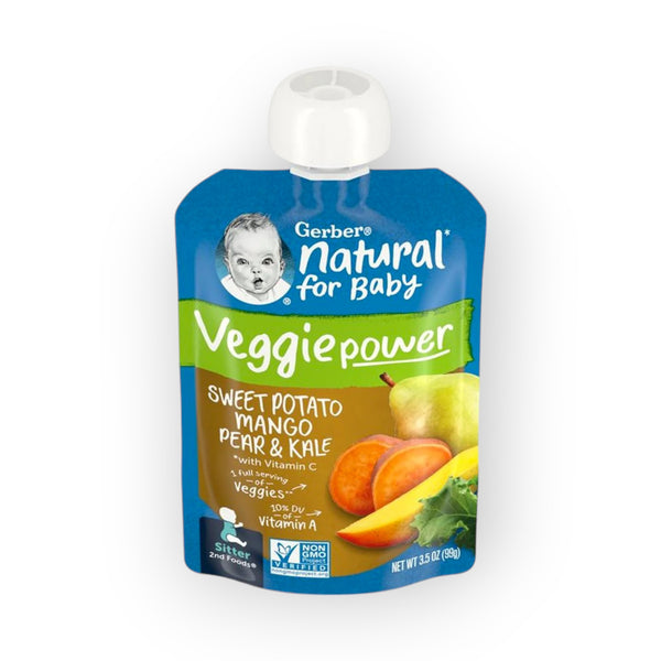 Gerber Natural for Baby Veggie Power, Sweet Potato Mango, Pear and Kale, 99g