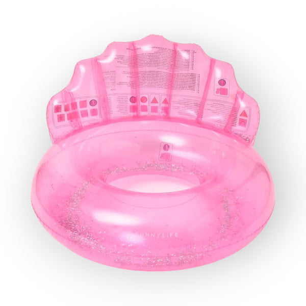 SUNNYLiFE Pink Color Inflatable Luxe Pool Ring Shell Bubblegum