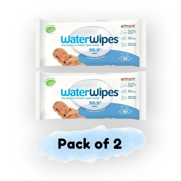 WaterWipes - BioDegradable, 60 Wipes, Pack of 2