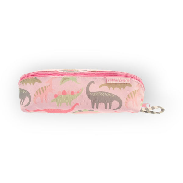 Stephen Joseph All Over Printed Pencil Pouch Pink Dino