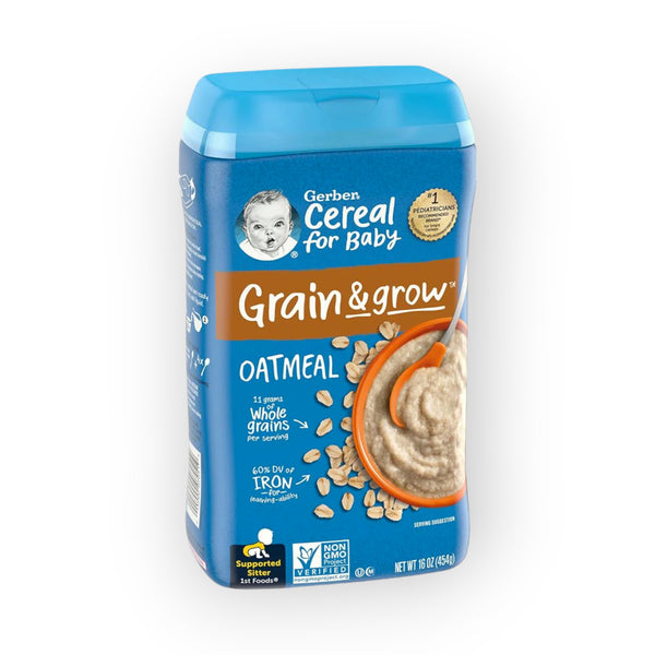 Gerber Baby Cereal 1st Foods, Supported Sitter, Grain & Grow, Oatmeal 454 g