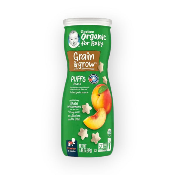 Gerber Organic Puffs, Peach, 42g