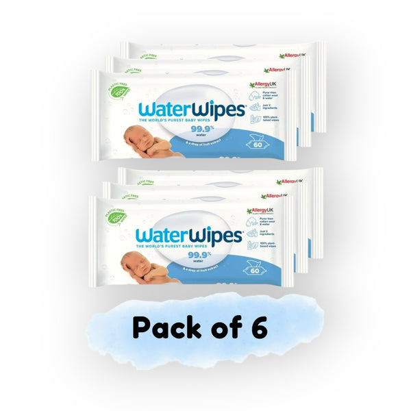 WaterWipes - BioDegradable, 60 Wipes, Pack of 6