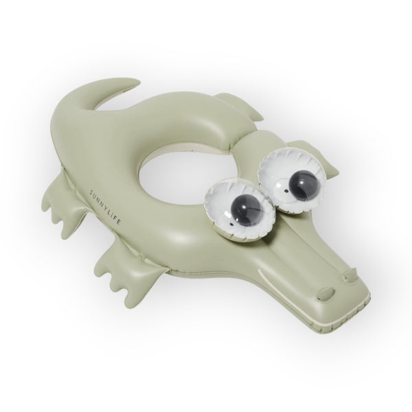 SUNNYLiFE Kids Pool Ring Cookie the Croc Khaki