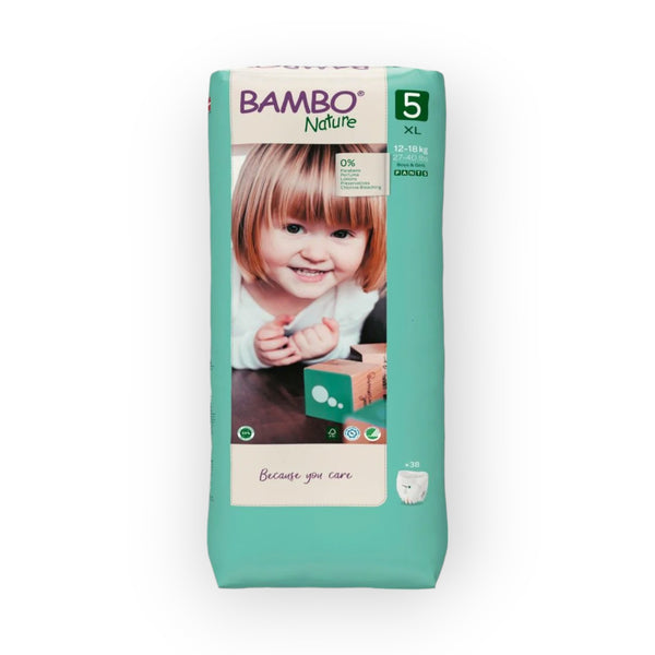 Bambo Nature Eco-Friendly Pants Diapers, Size 5,12-20 kg, Tall Pack (38 pants)