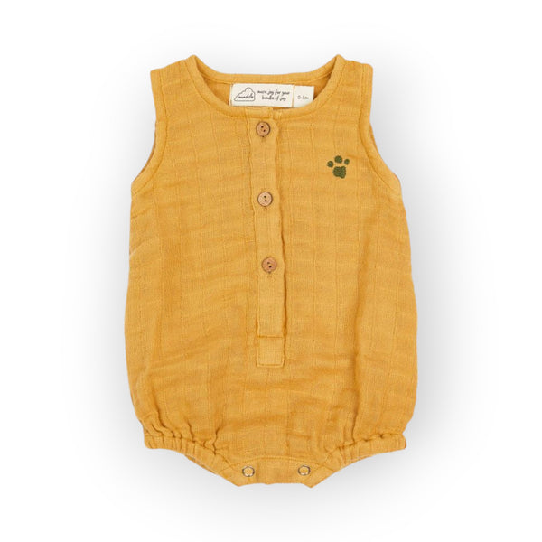 Masilo Organic Muslin Baby Romper - Ochre