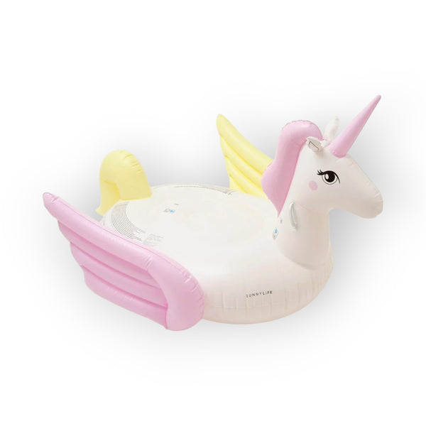 SUNNYLiFE Pastel Color Inflatable Unicorn Luxe Ride-On Float