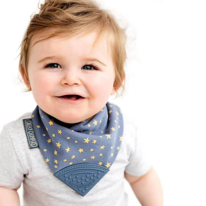 Cheeky Chompers Muslin Neckerchew - Midnight Stars