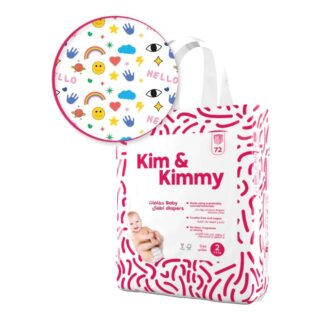 Kim & Kimmy Eco-friendly Baby Taped Diapers, Size 2