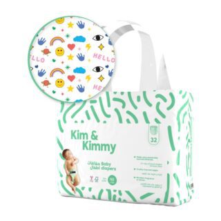 Kim & Kimmy Eco-friendly Baby Taped Diapers, Newborn