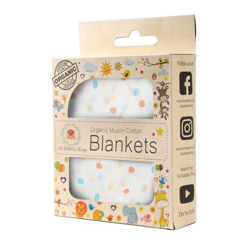 Buy Organic Muslin Cotton Blanket - Pastel Spots online with Free Shipping at Baby Amore India, Babyamore.in