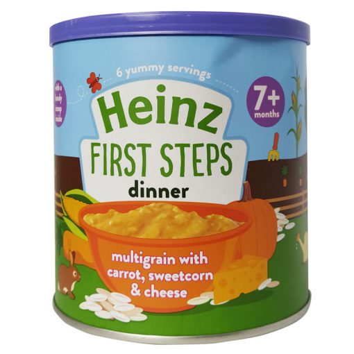 Buy Heinz First Steps Dinner Multigrain Carrot ,Sweetcorn & Cheese, 7m+, 200g online with Free Shipping at Baby Amore India, Babyamore.in