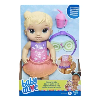 Baby Alive 9-Inch Rainbow Spa Blonde Hair Baby Doll