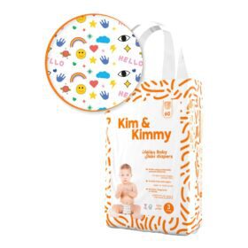 Kim & Kimmy Eco-friendly Baby Taped Diapers, size 3