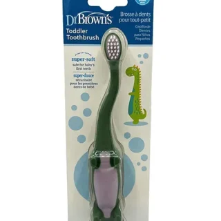 Dr. Brown's Toddler Toothbrush, Dinosaur Green ,(1-4 years)